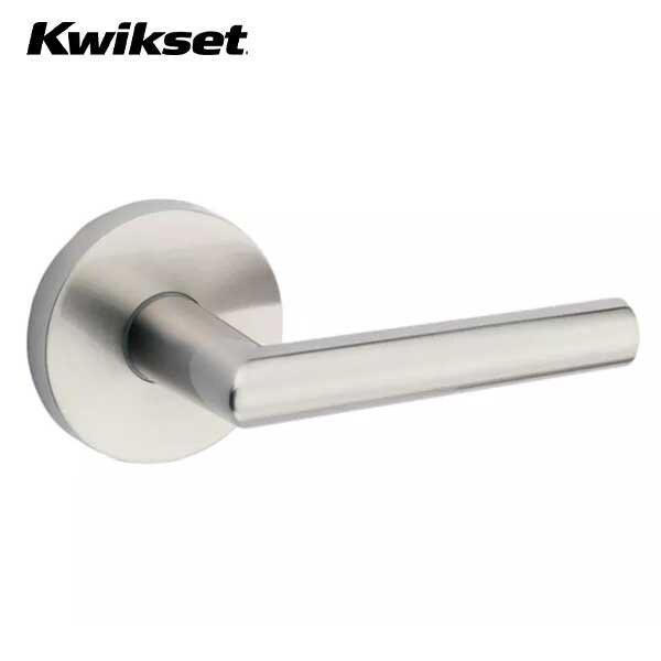 Milan Passage Lever with Round Rose Satin Nickel